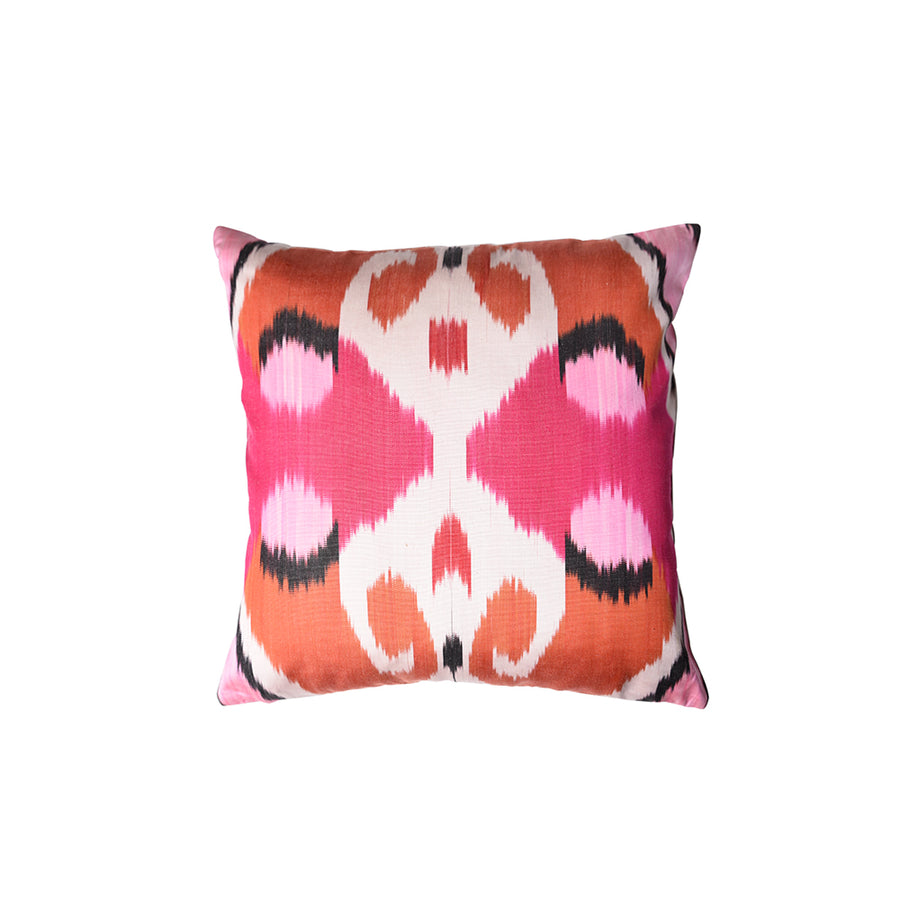 Orange & Pink Silk Cushion