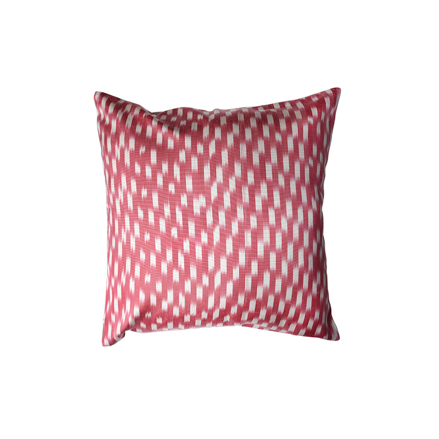 Red & White Patterned Silk Cushion