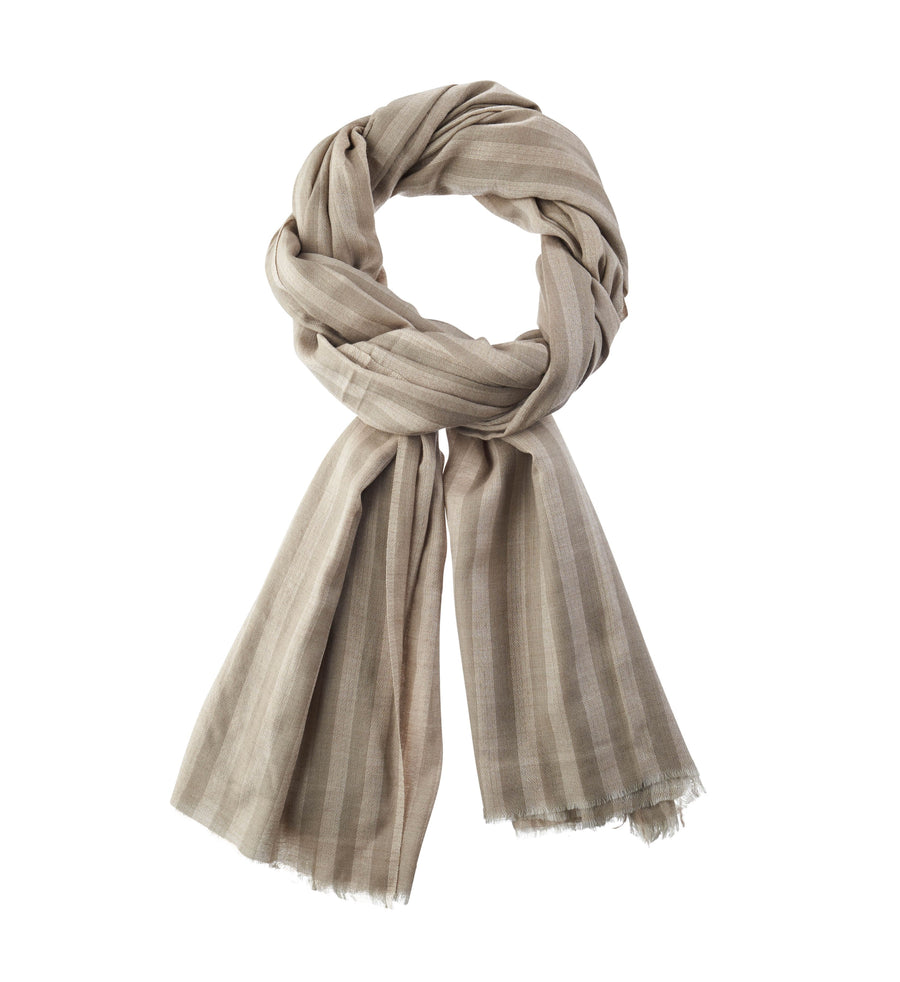 Shawl Beige & Cream Stripe