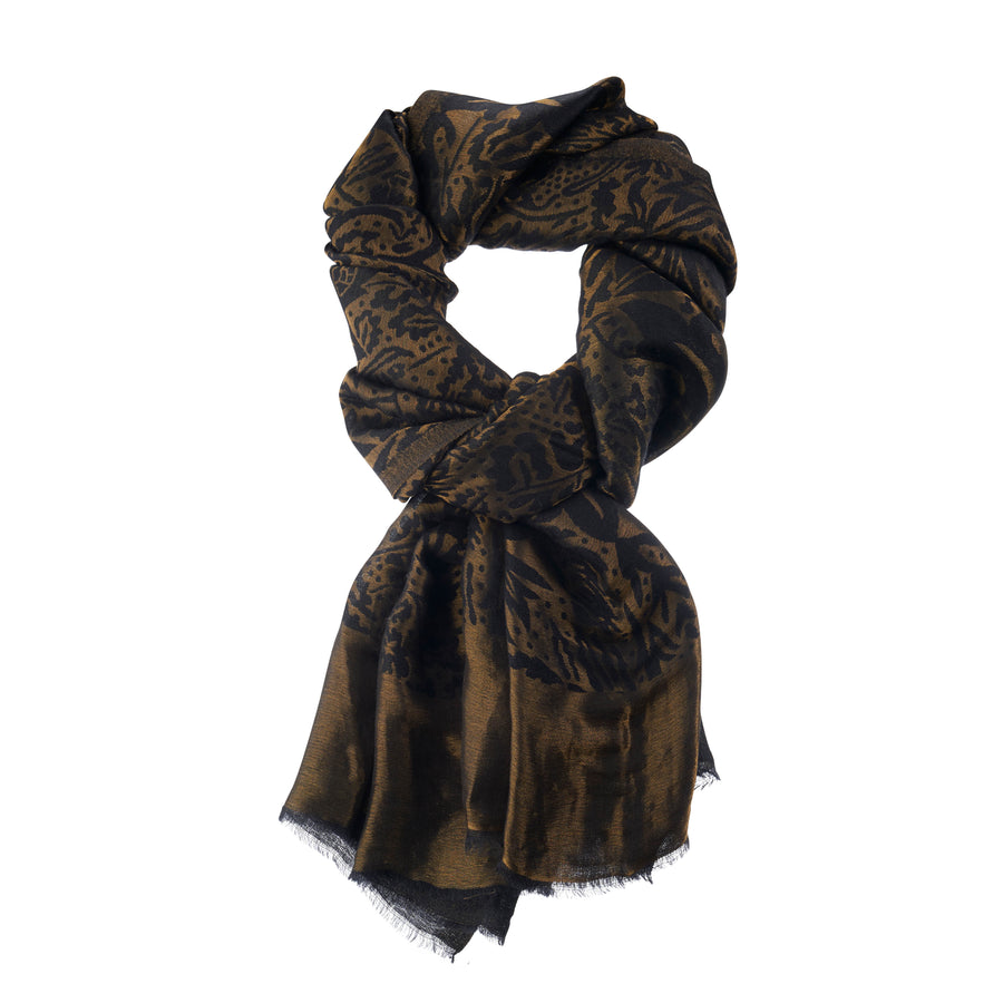 Shawl Black & Gold Brocade