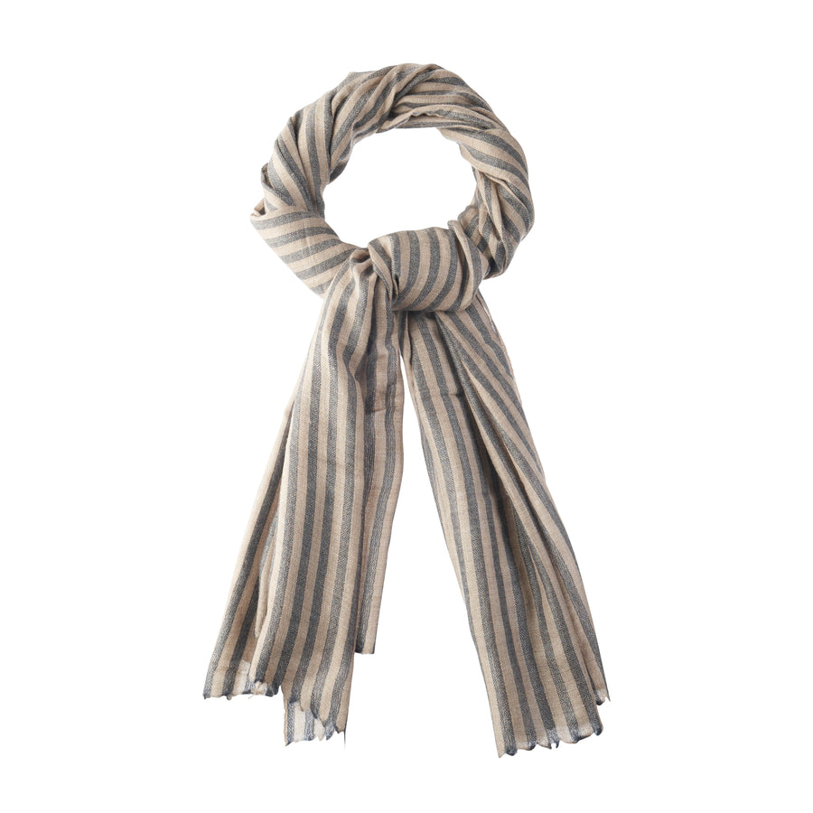 Shawl Beige Slate Stripe